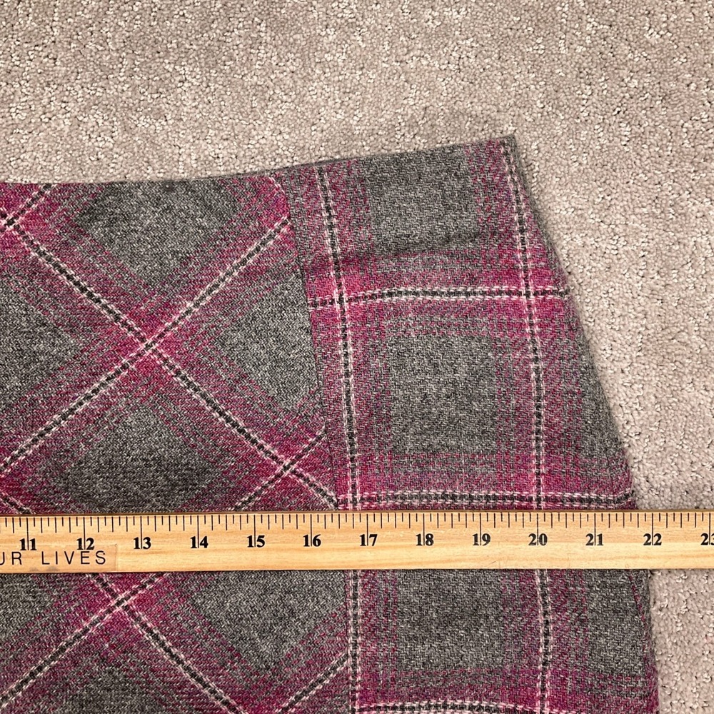 Talbots Skirt Suit Womens 16 Gray‎ Magenta Pink Plaid Heritage Office Tweed VTG - Picture 14 of 16
